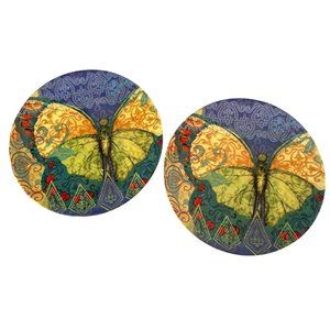 The Studio Shop Susan Winget Butterfly 8.75 Salad Plates Matching Set of 2